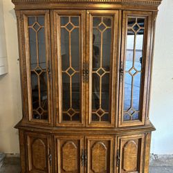 Vintage Wood Hutch Cabinet 