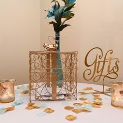 Gold Gift Box And Sign 
