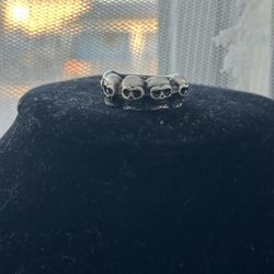 925 Sterling Silver Ring With Skulls