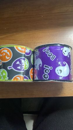 Halloween glow-in-the-dark 2.5 inch wired ribbon