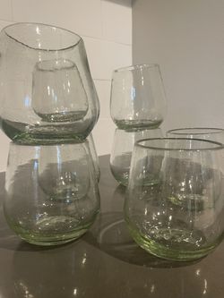 Recycled Stemless Wine Glass Set of 8