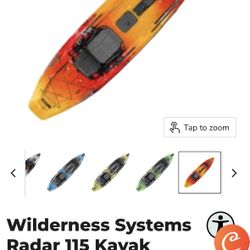 Kayak Wilderness W Oar And Wheel Cart!! Great Condition 