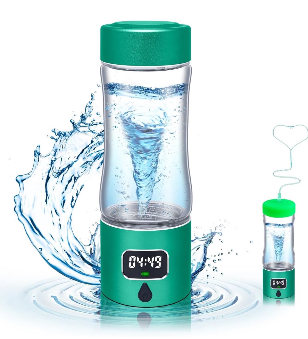 Hydrogen Water Bottle, (Green, 9.05in*2.63in*2.63in)