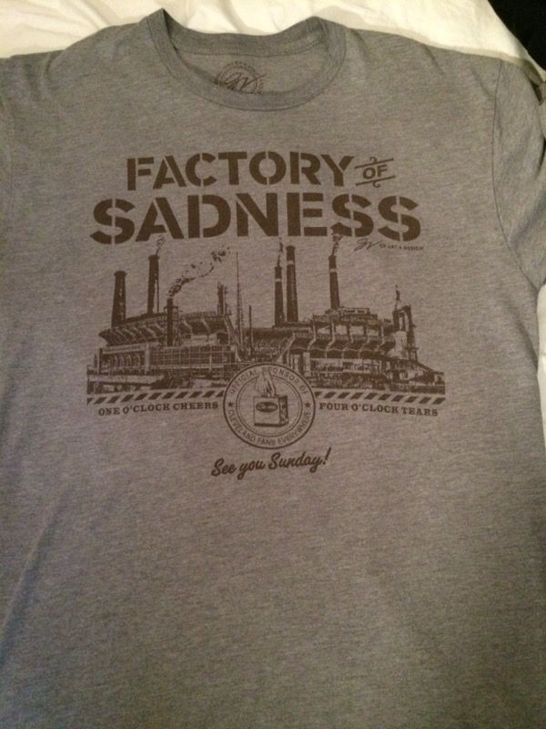 GV Art Cleveland Browns Factory of Sadness T Shirt Size M
