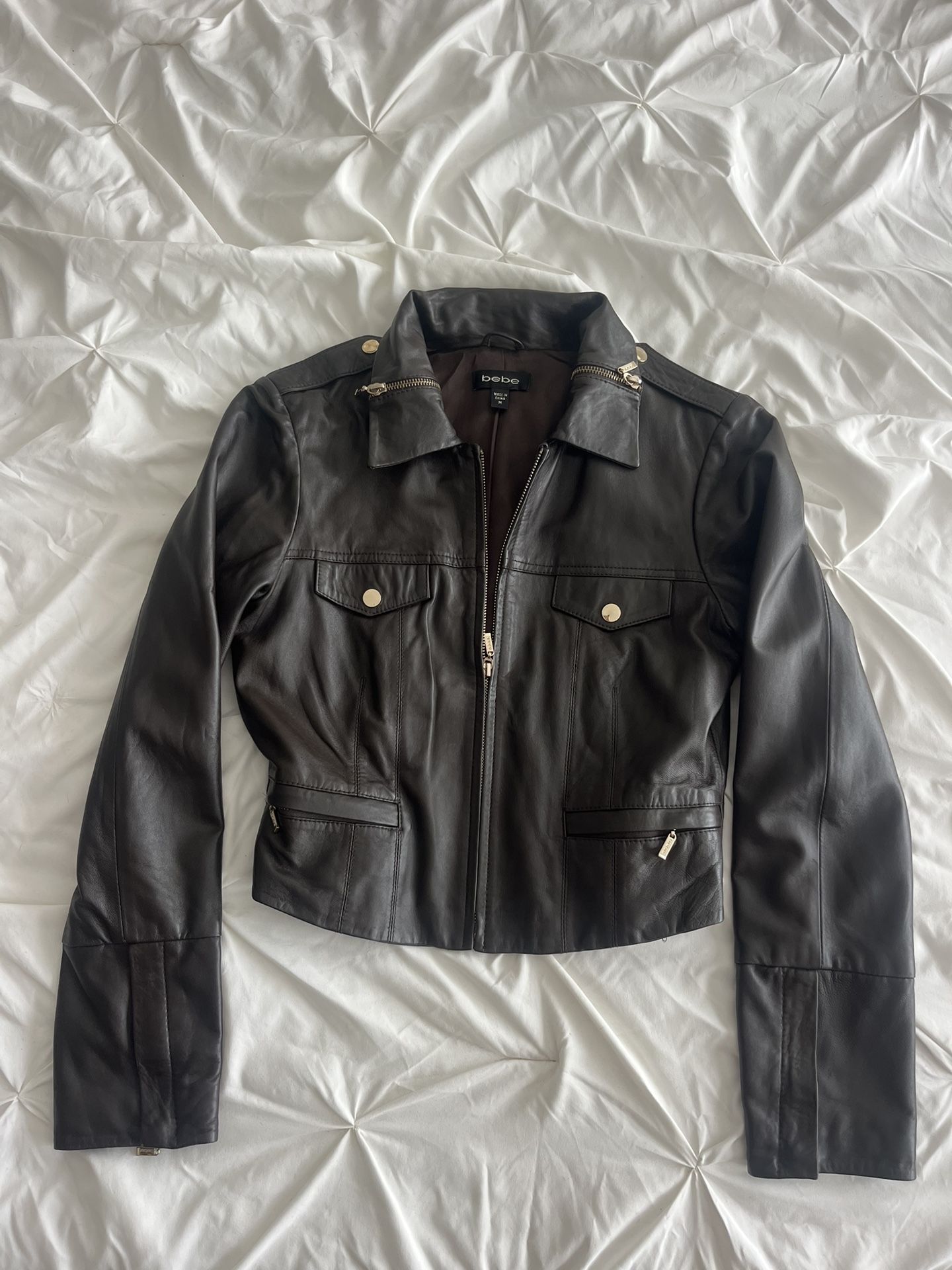 Leather Jacket Size S/M New 