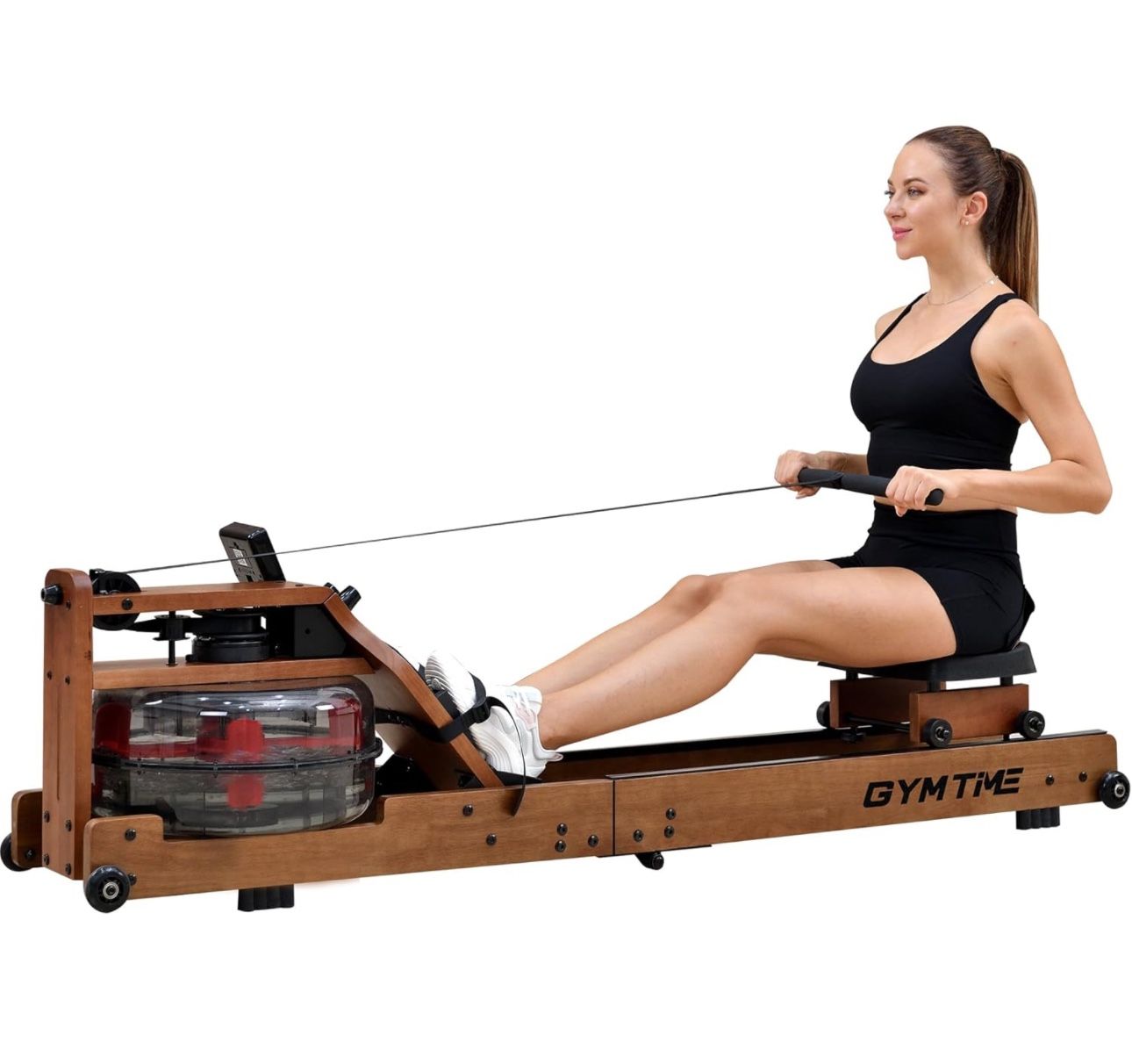 Water Rowing Machine for Home Use, Classic Solid Wood Rower - Main Image