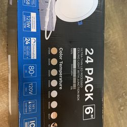24 Pack 6” LED Recessed Ceiling Lights – Brand New, Sealed