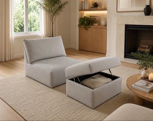 Armless cloud chair and ottoman new already assembled J-99