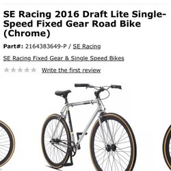 SE Bicycles Lite Single Speed Draft Bicycles, Chrome, 52cm/Medium