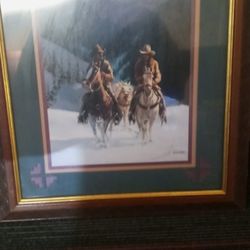 Cowboys Riding Horses 20×17 Picture Print