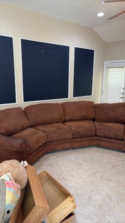 Brown Suede Couch