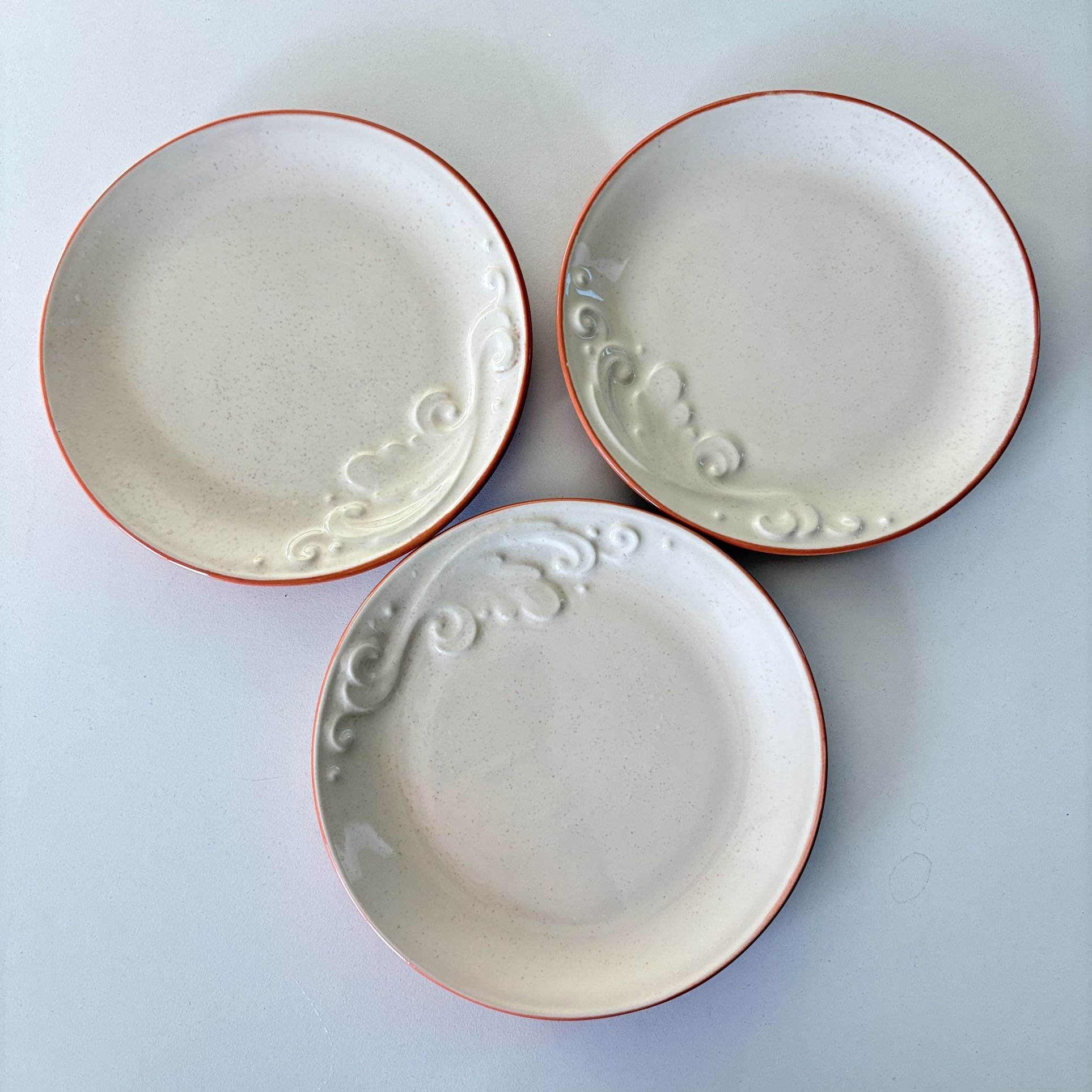 3 Pfaltzgraff Weir in Your Kitchen Bread Dessert Plate 6.5” Wave Relief Pattern