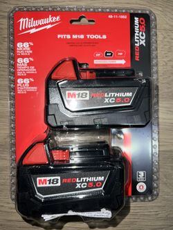 Milwaukee M18 18-Volt  5.0 Ah Battery 2-Pack