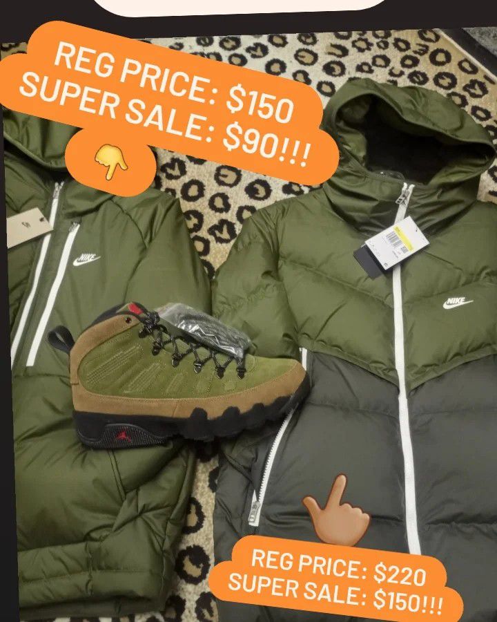JORDAN SNEAKER BOOTS!!! Also NIKE BUBBLE Jackets & MORE!!! (Prices For CLOTHING is On The 1️⃣st Pic)