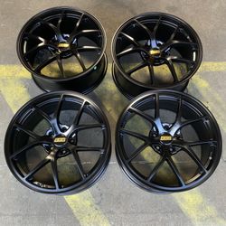 BBS RIA Style Matte Black Wheels 19" 8.5J +38 (5X114.3) New Set of 4 Rims