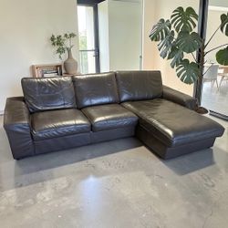 Ikea kivik leather brown sectional - Delivery Is Available 