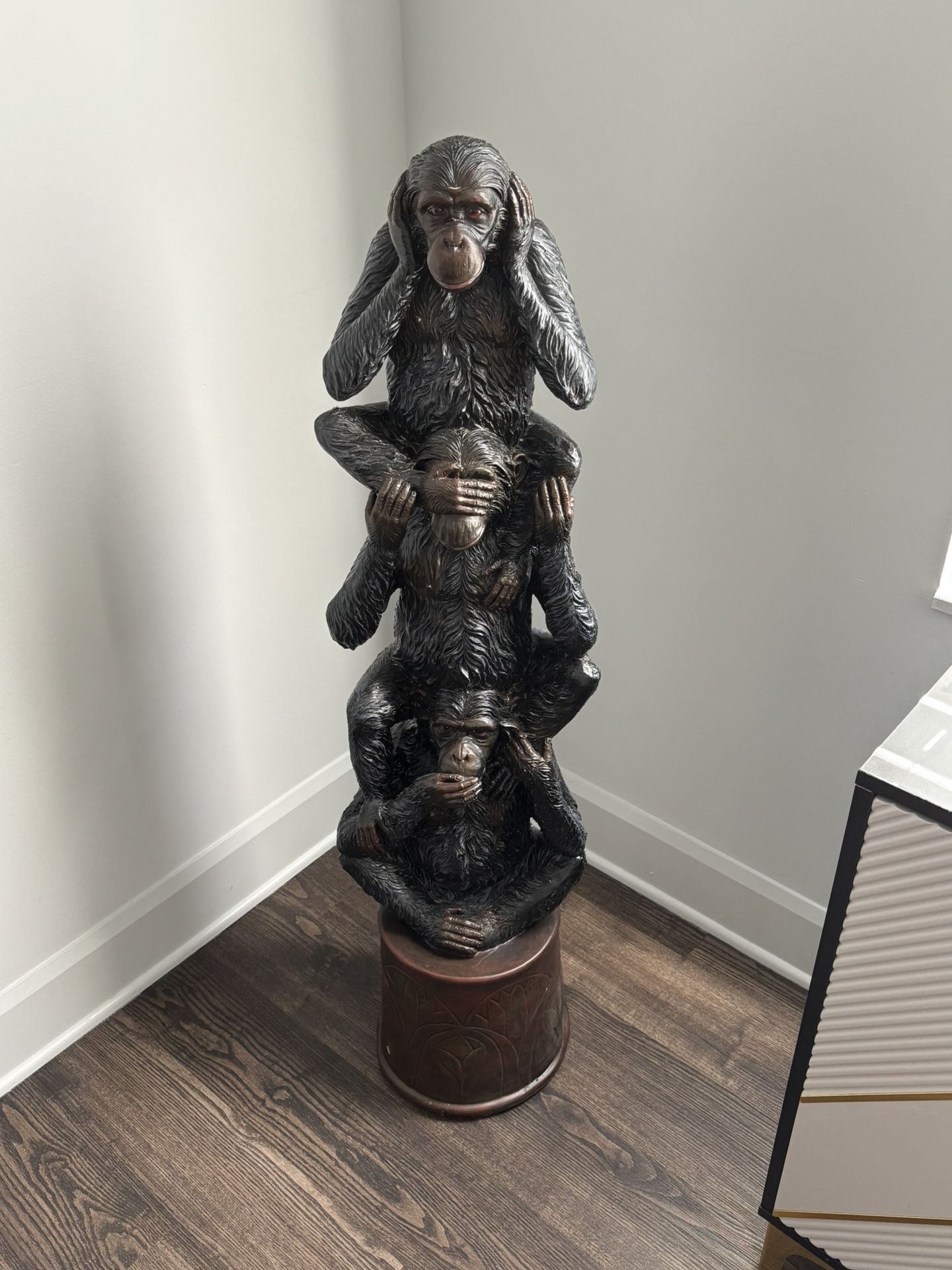 Monkeys Stacked Statue (Hear No Speak No See No Evil)