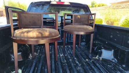 Wooden Open Barrel Accent Chairs