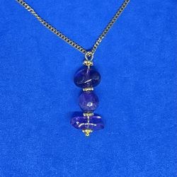 NATURAL Charged 18k Gold filled Amethyst Necklace (known For: Master Healer,Protection,Release & Block Negativity,calm Emotions)