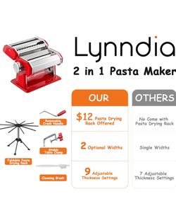 2 In 1 Pasta Maker With P..made Pasta,spaghetti Red Color Brand Lynndia