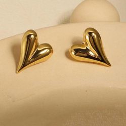 Anti Tarnish Heart Themed Earrings 