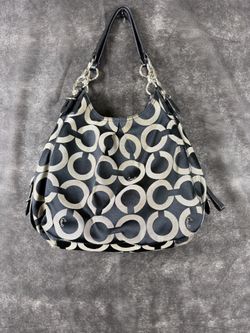 Coach Signature Shoulder Purse – Gray & Black – Great Condition