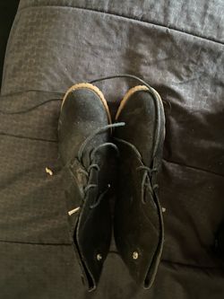 Black Suede Lace-Up Ankle Boots