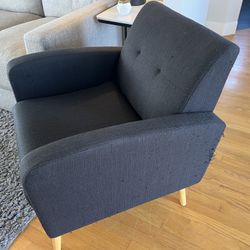 Black Fabric Armchair
