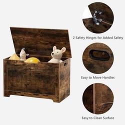 New Rustic Brown Lift Top Toy Storage organizer