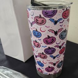 20oz Halloween Tumbler with Lid and Straw, Cup