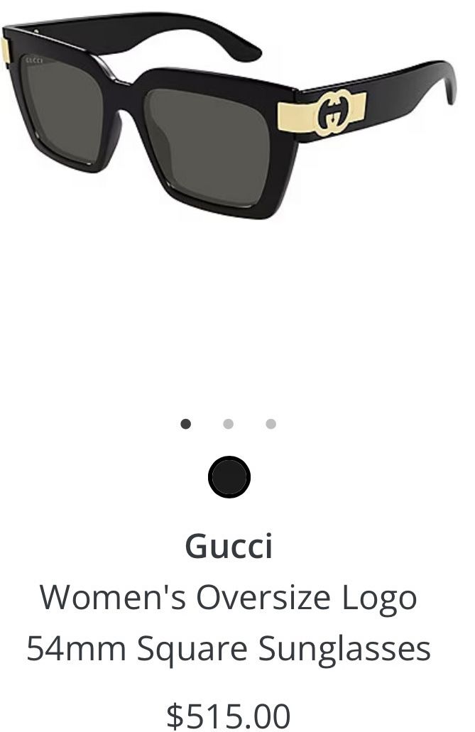 Gucci, Square 54 MM Black Sunglases.