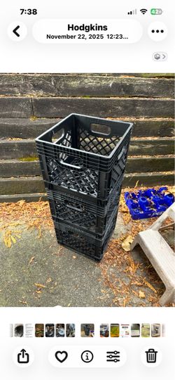 Black Plastic Crates for storage