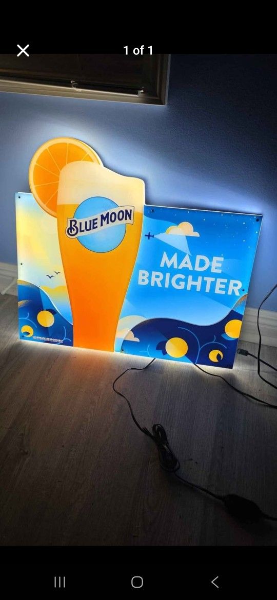 Led Blue Moon Sign