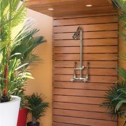 Homewerks 8.0-in x 8.18-in x 23.4-in Chrome Outdoor Shower