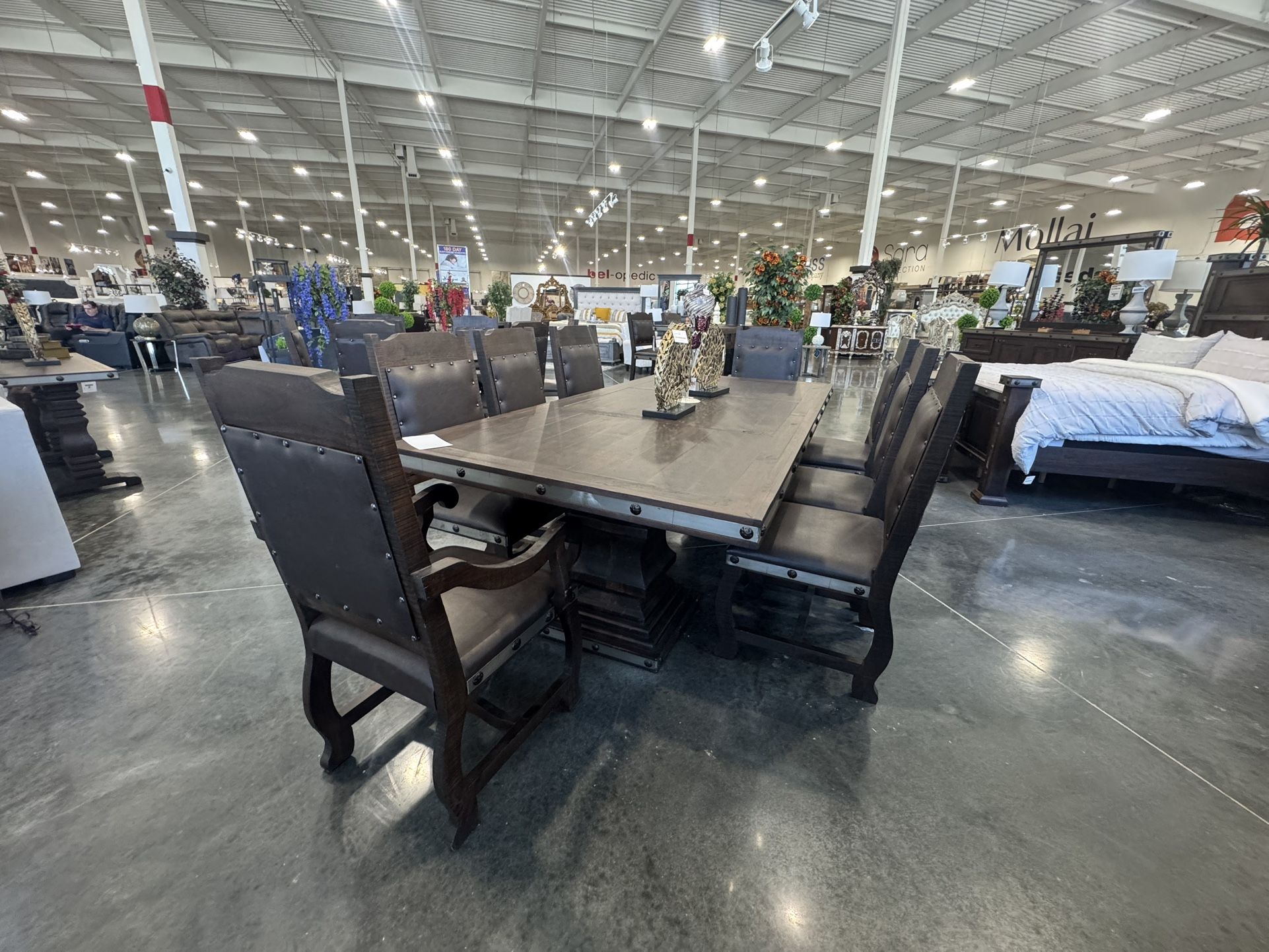 HACIENDA 9 PIECE DINING ROOM SET. Solid Wood 