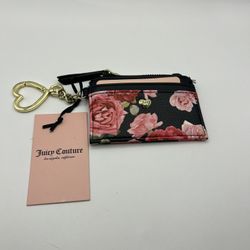 97-PTTT, Black & Pink Romantic Rose Love Club Card Wallet - Juicy Couture NWT