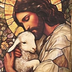 Painting of Jesus with lamb 24"x 20"