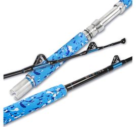 Fiblink Fishing Trolling Rod 1 Piece/2 Piece Saltwater Offshore Heavy Roller Rod Big Game Conventional Boat Camo Fishing Pole