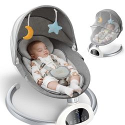 Baby Swing, Bimuva Electric Baby Swing for Infants to Toddler, Bluetooth Baby Rocker with Music Spea