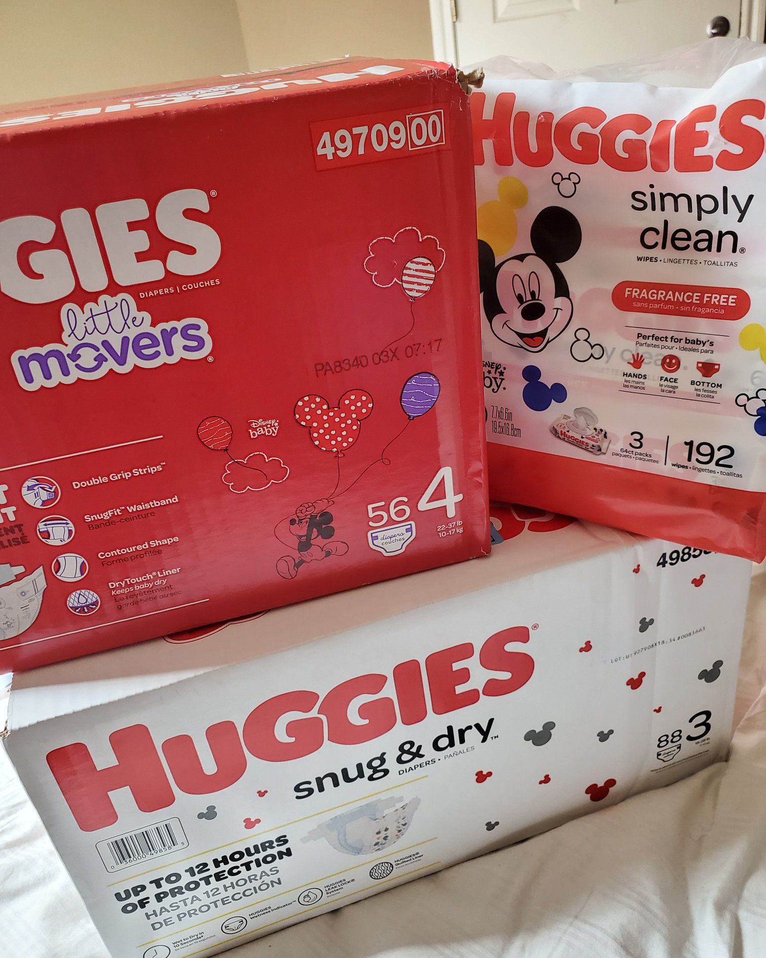 Huggies size 3 and 4