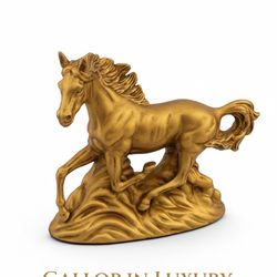 Vintage Gold Horse Figurine – Majestic Stallion Statue (Please read description)