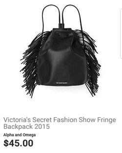 NWT - Victoria's Secret Fringe Leatherette Backpack