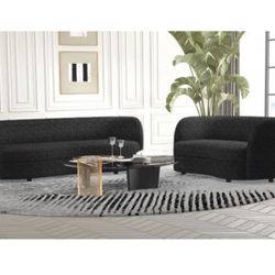 Black Sofa And Love Seat Set (Free Delivery)