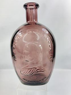 Vintage Wheaton Glass Amethyst Bottle The Father Of Our Country Whashington