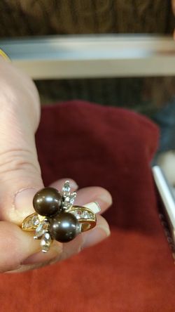 10k BROWN PEARL RING