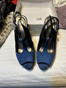 Black & Blue Suede sandals  Serious Buyers Only