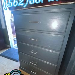 Grey Pinewood Dresser Cajonera Chest Drawer 