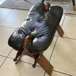 Unique Vintage 60’s Moroccan Camel Saddle Rosewood and Leather Stool