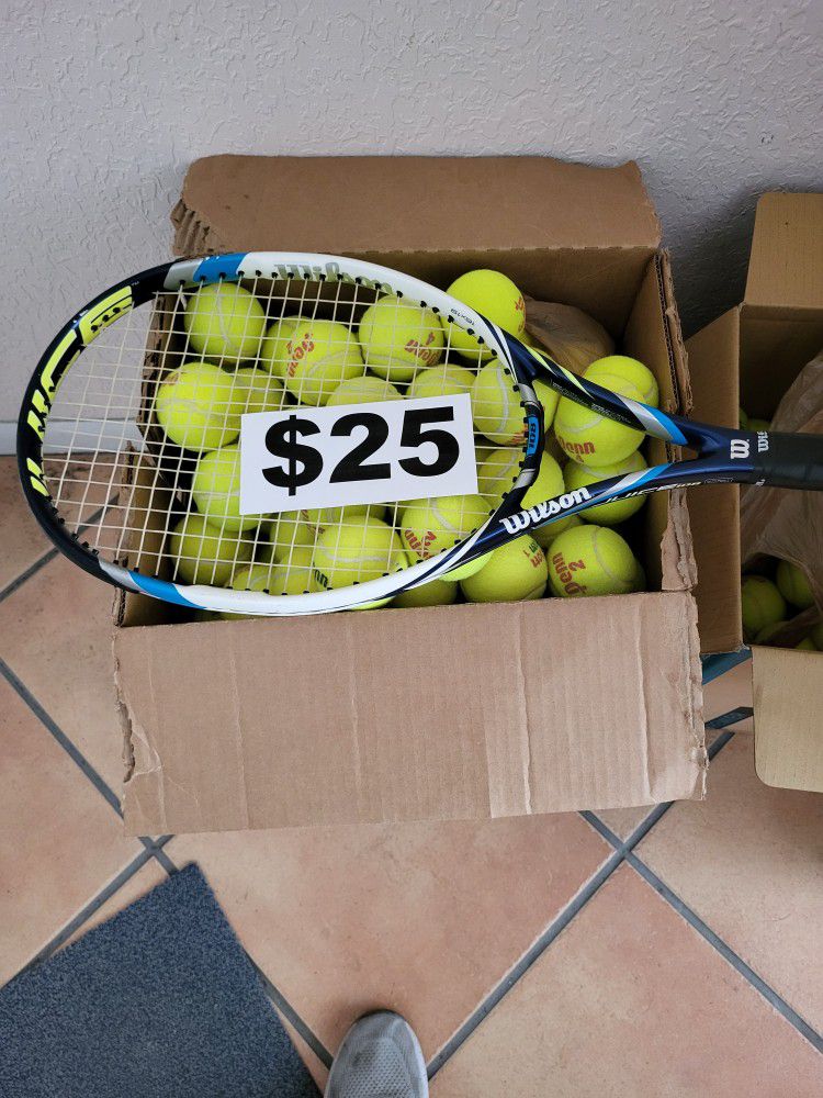 Wilson Tennis Racket And 100 Balls 