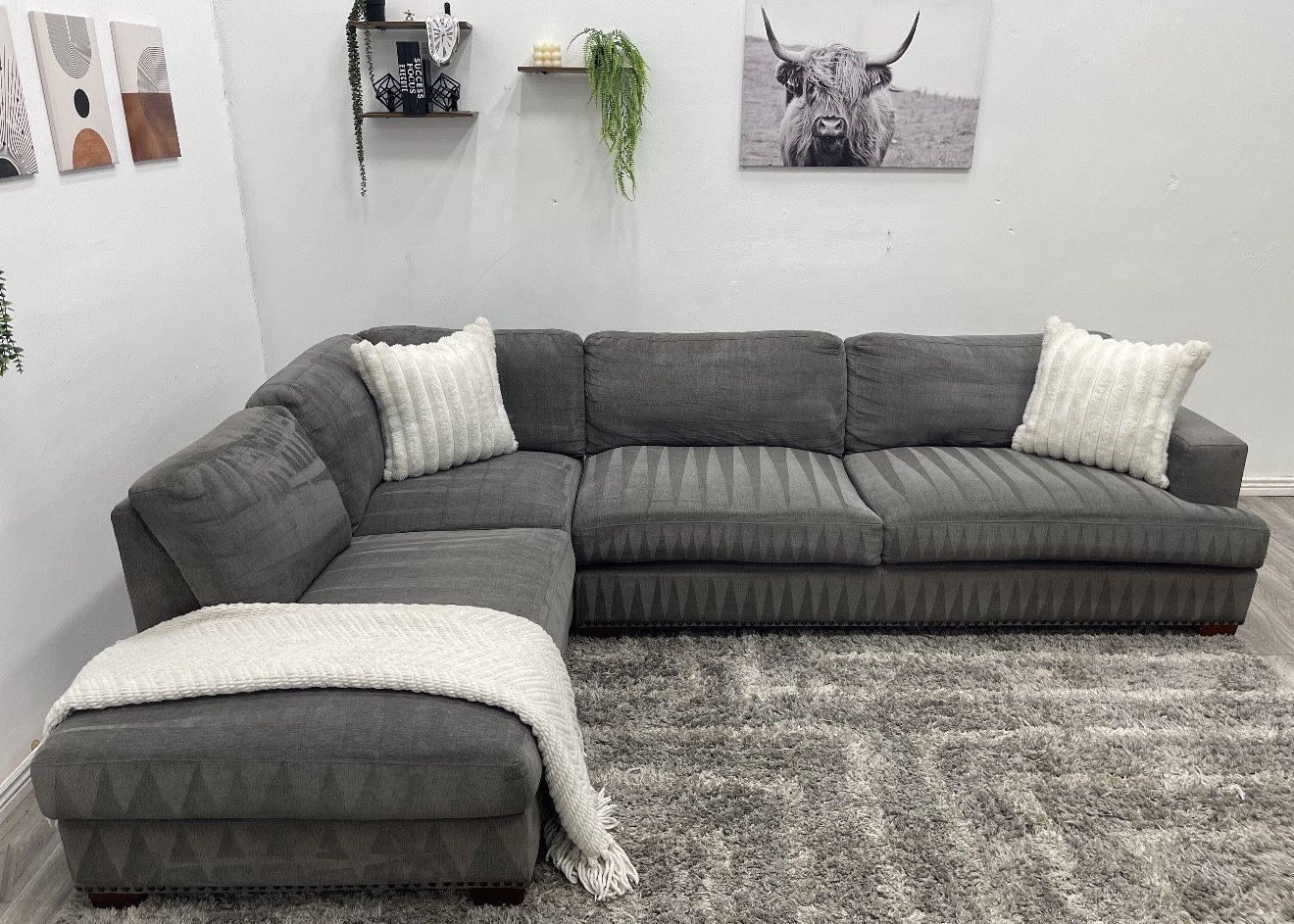Grey Sectional Couch - Free Delivery